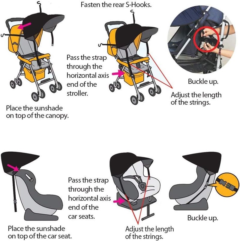 Manito Sun Shade for Strollers and Car Seats (Khaki Grey) UPF 50+ - Image 4